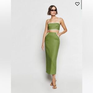 Reformation Elena Linen Two Piece Size 4